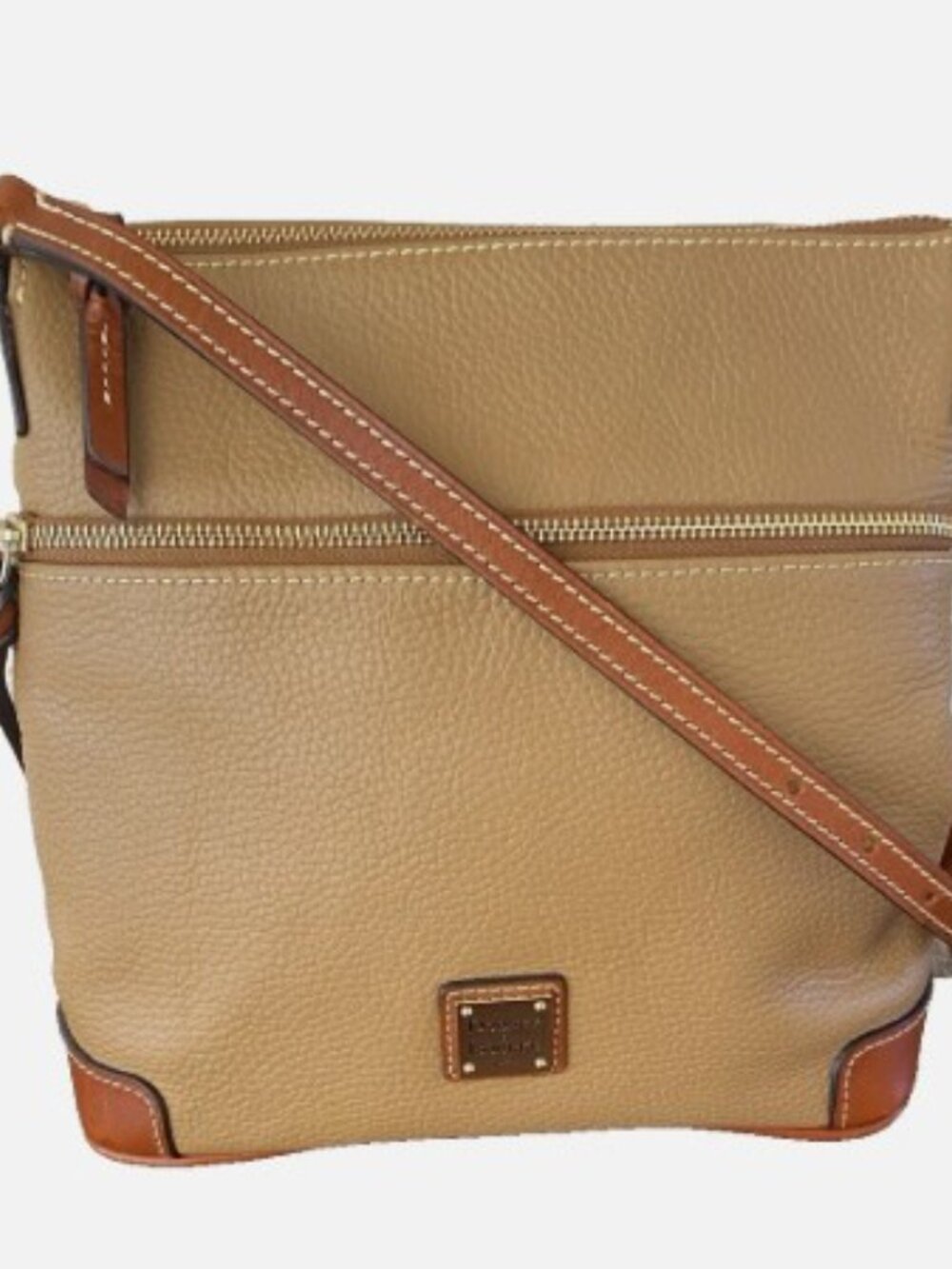 DOONEY & BOURKE Pebble Leather Caramel Large Crossbody Handbag - Excellent